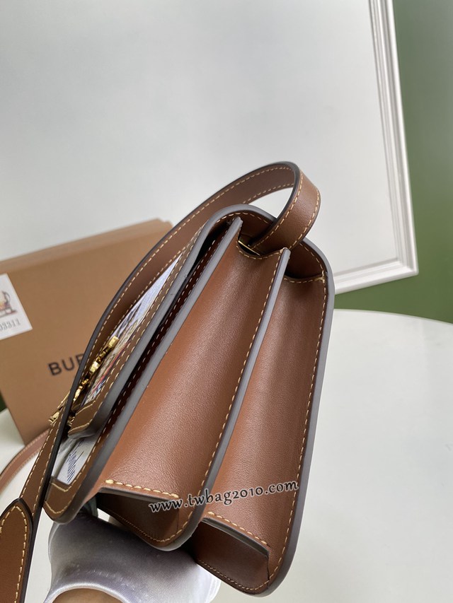 Burberry專門店新款TB動物雙色拼皮鎖扣包 巴寶莉單肩斜挎女包 yxb1031
